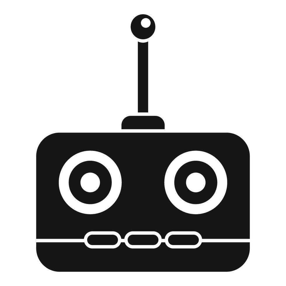 Radio remote control with antenna transmitting signals for toys and games vector