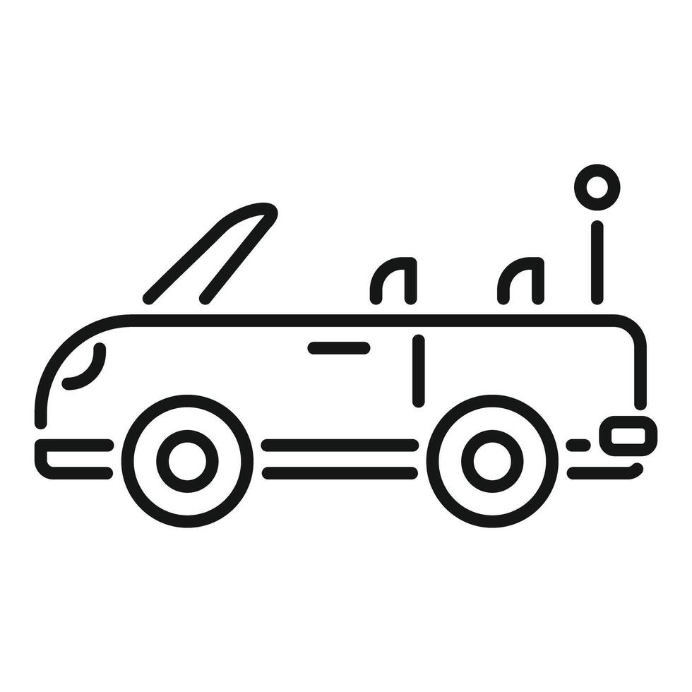 Driverless self driving robo taxi transporting passengers icon vector