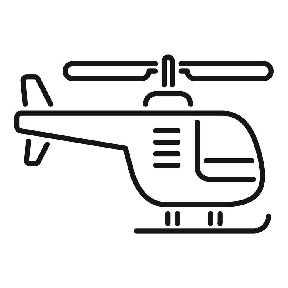 Helicopter icon depicting air transportation using rotating blades vector