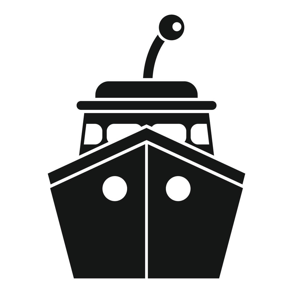 Big ship front view sailing on the sea vector