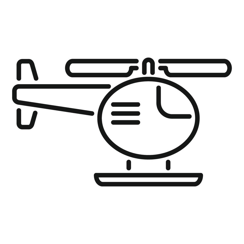 Helicopter with landing skid is landing on the ground vector