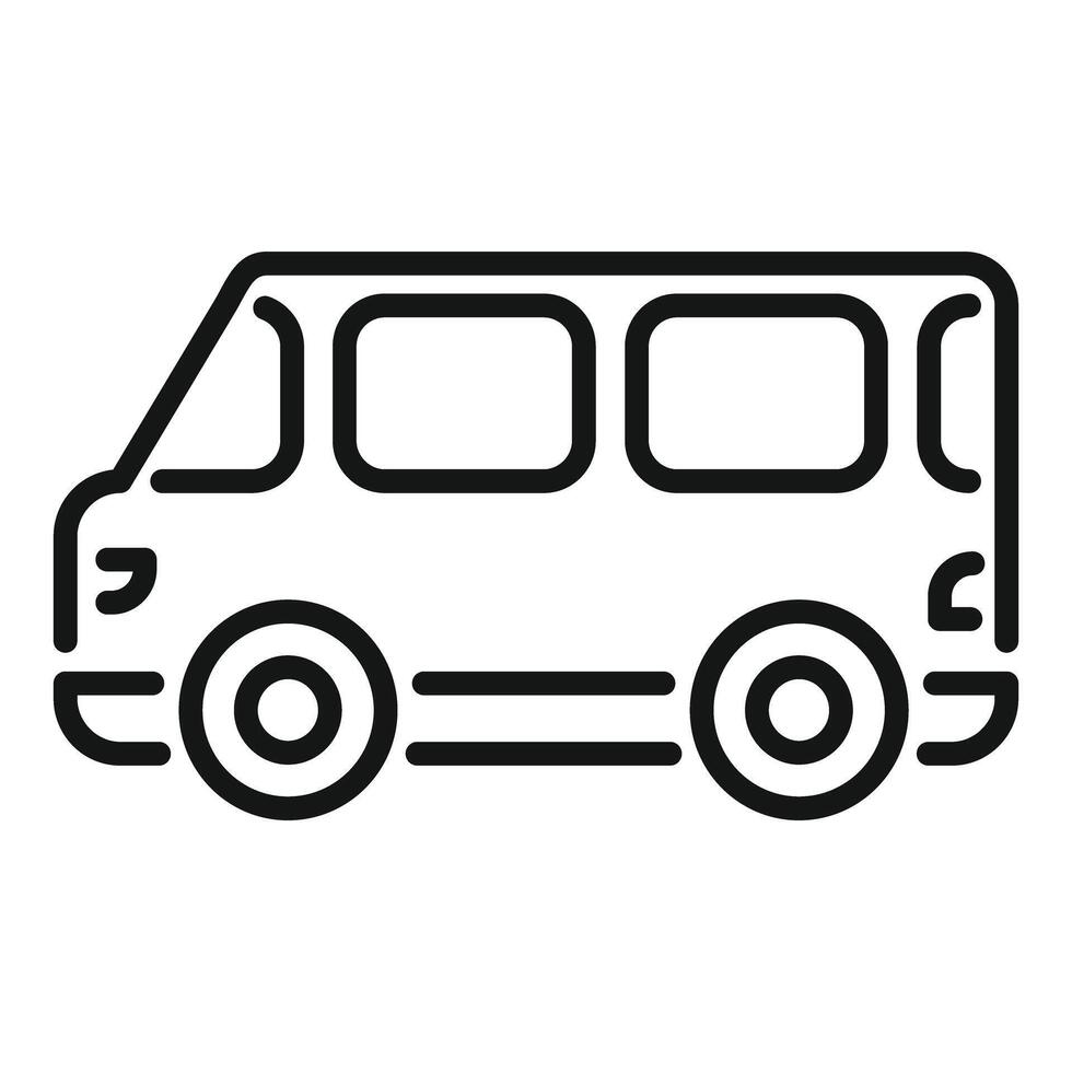 Minibus icon showing a passenger transport vehicle vector