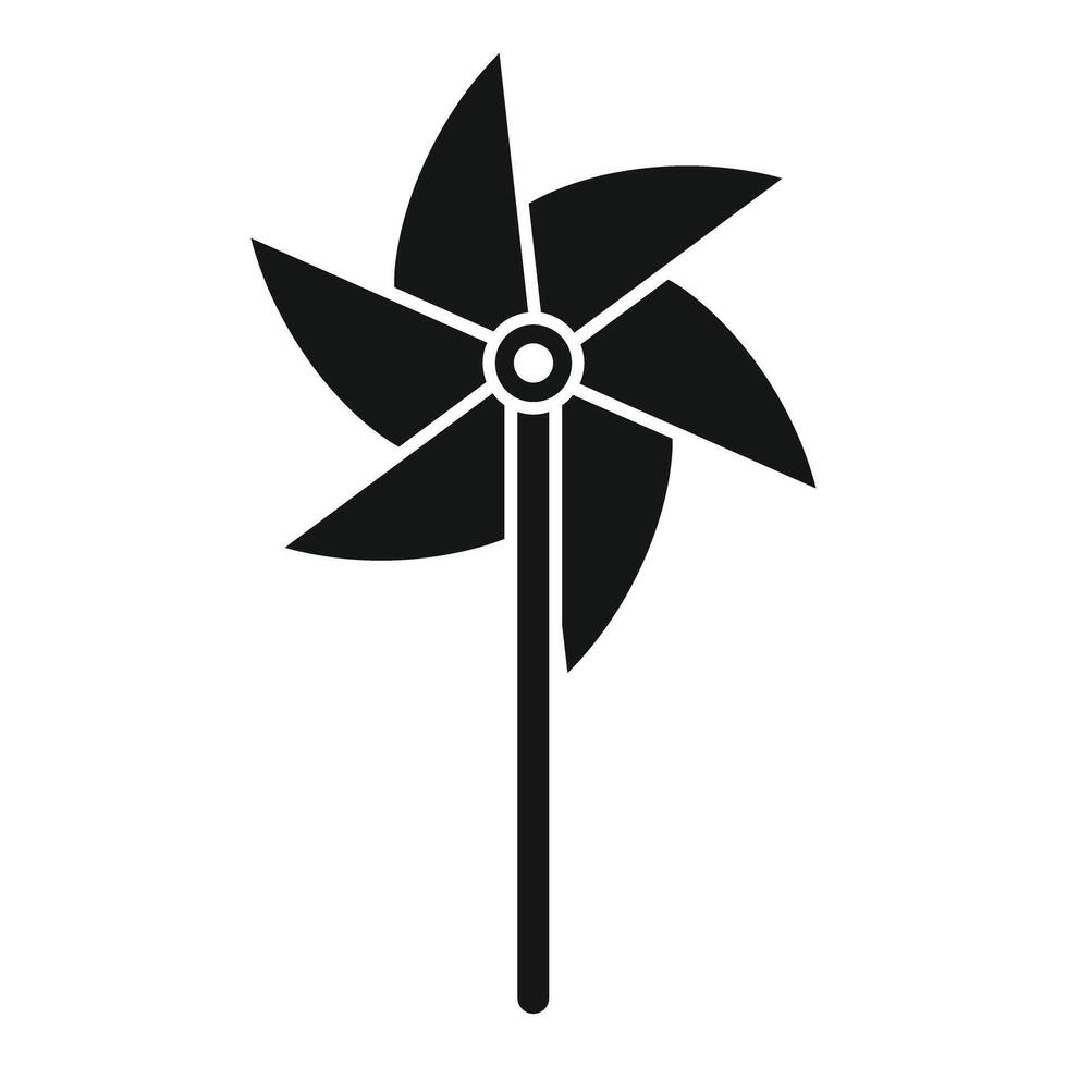 Black pinwheel toy spinning with wind blowing vector