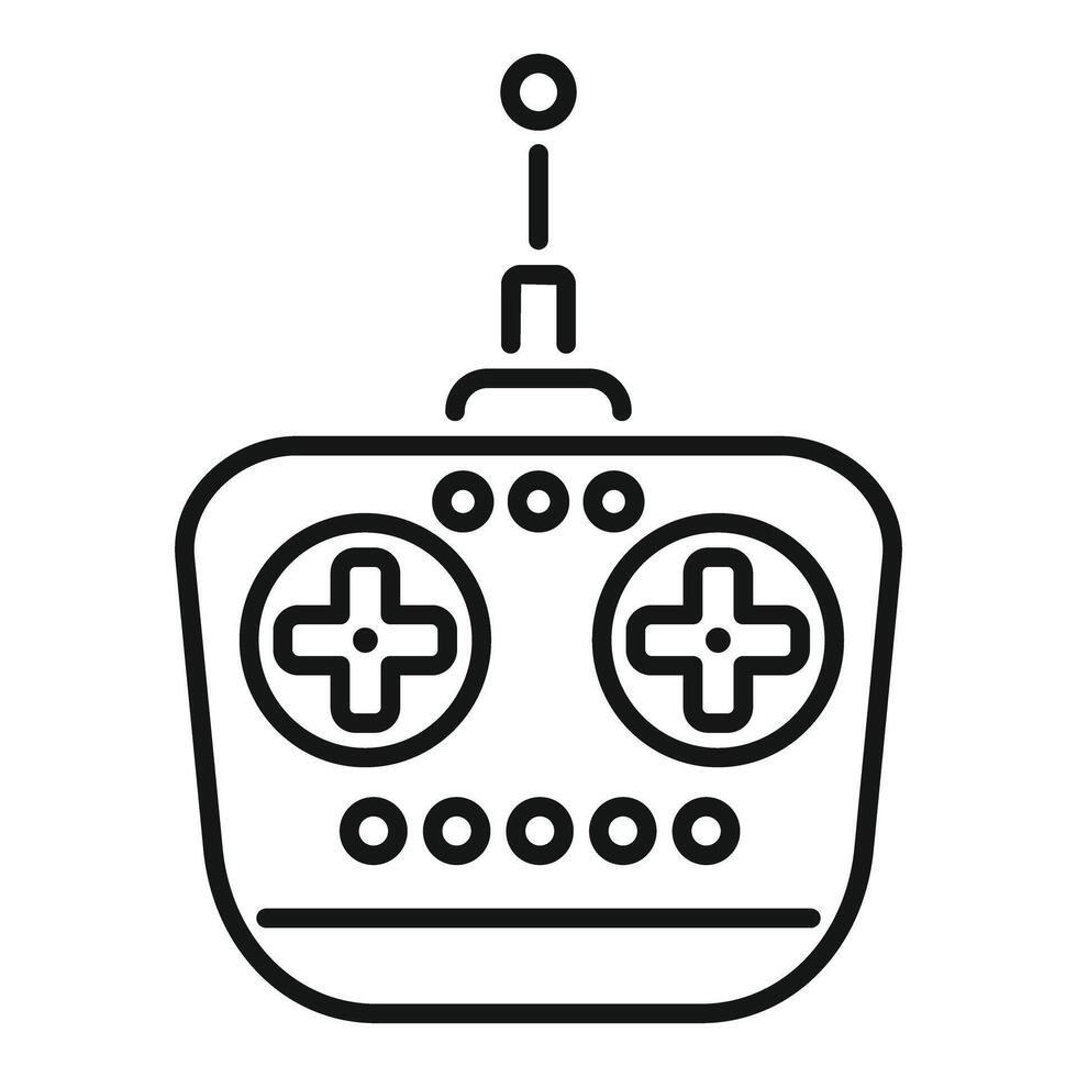 Remote control with antenna transmitting signals for drone or vehicle control vector