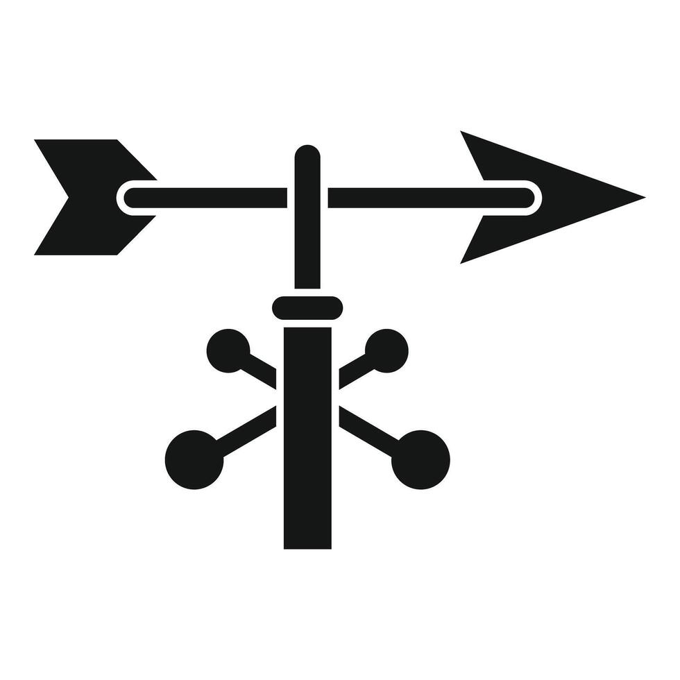 Weather vane showing wind direction with arrows and cardinal points vector