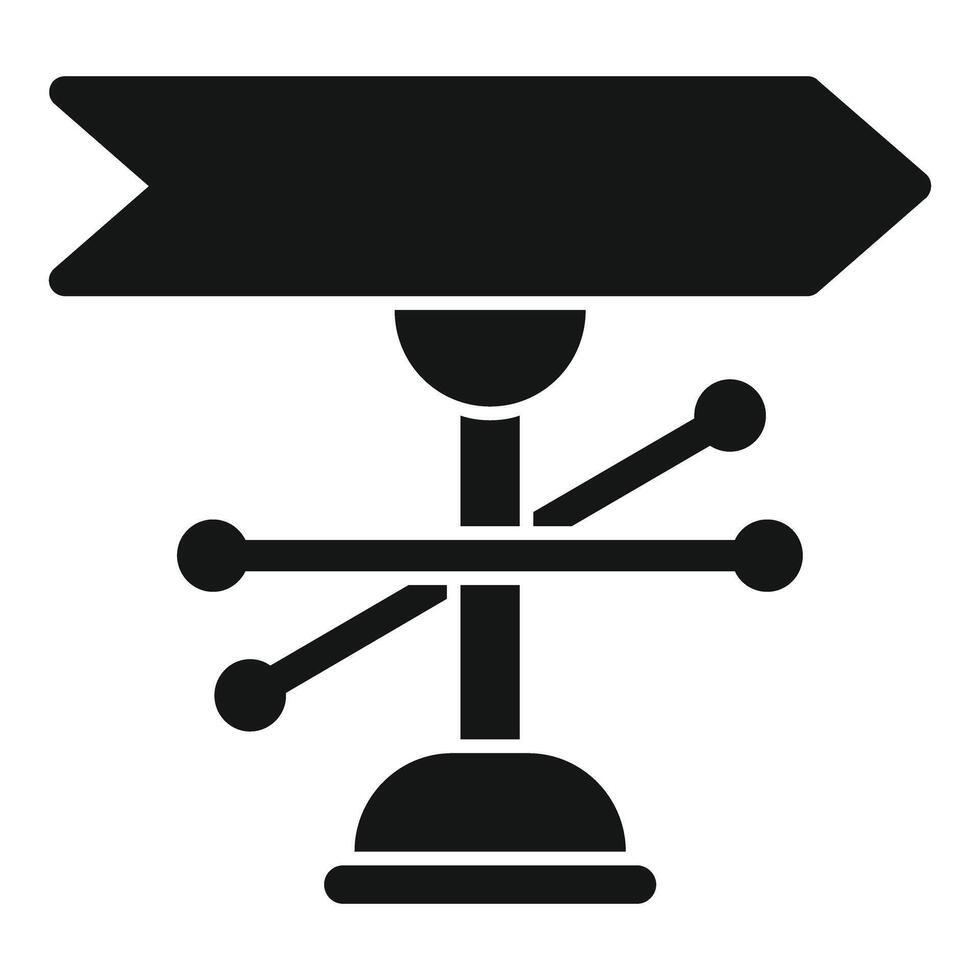 Street signpost showing direction with wind pointer icon vector