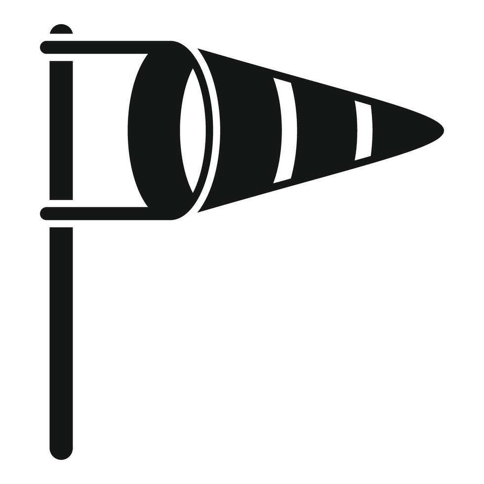 Windsock showing wind direction and strength icon vector