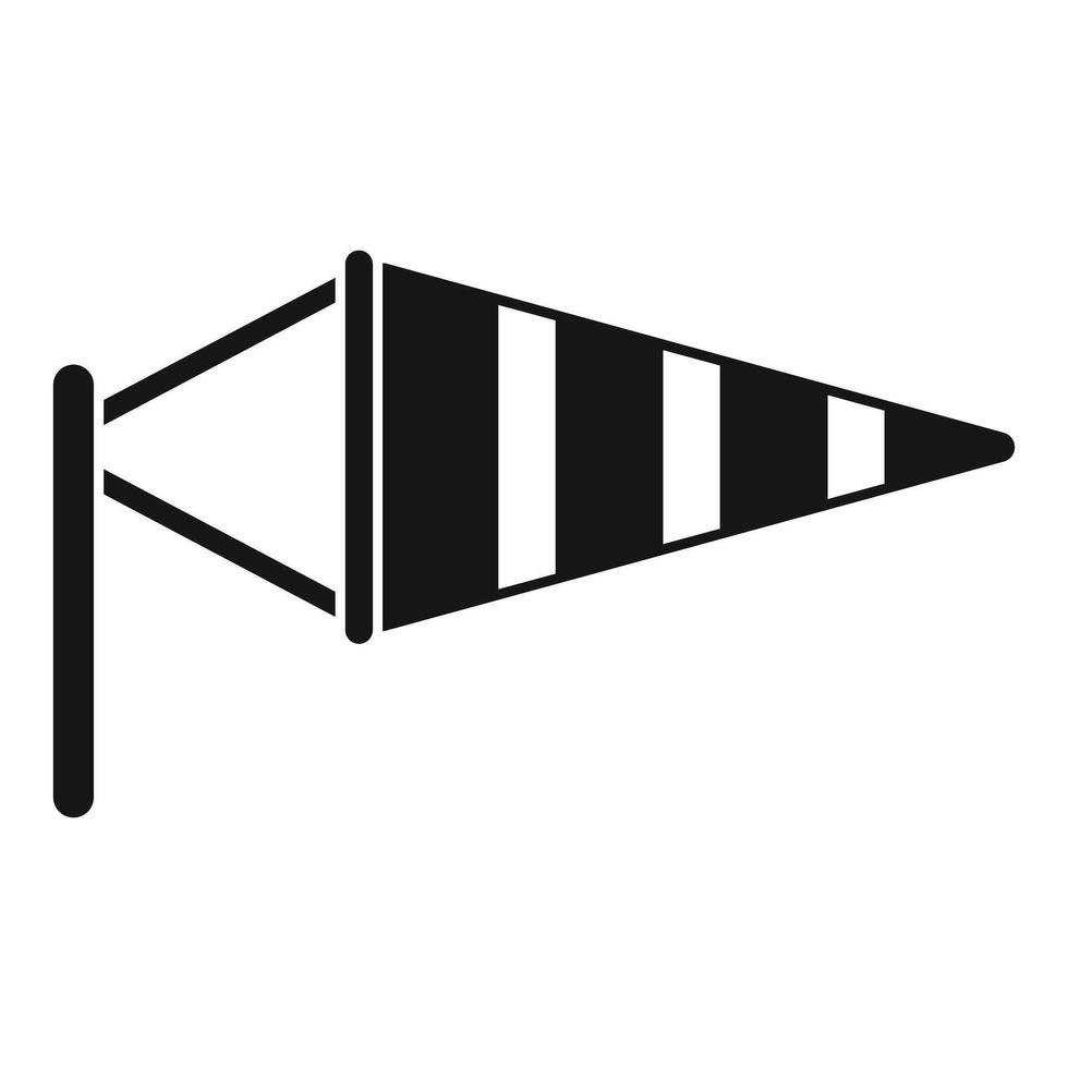 Simple icon of a windsock blowing in the wind vector