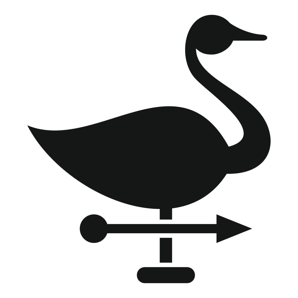 Black swan weather vane showing wind direction vector