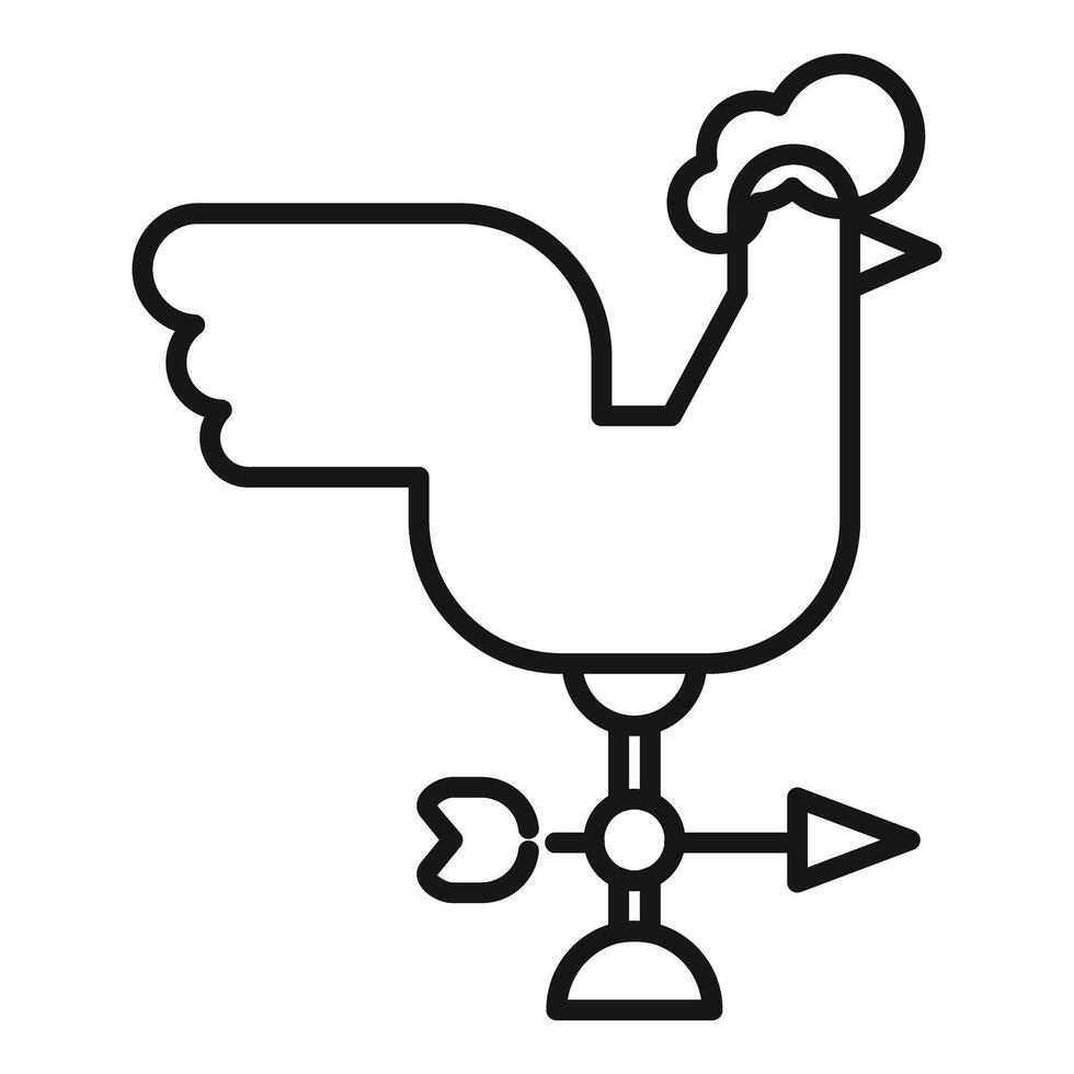 Weather vane showing wind direction with rooster icon vector