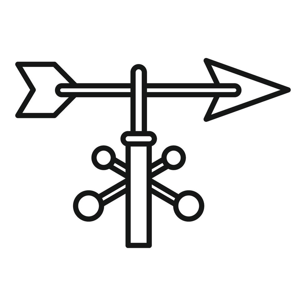 Weather vane showing wind direction with arrows and cardinal points icon vector