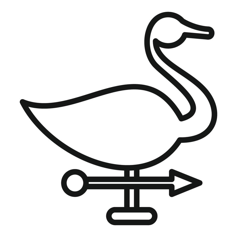 Weather vane showing wind direction with duck shape design vector