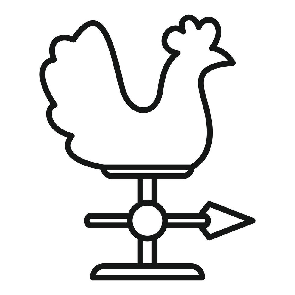 Weather vane with chicken showing wind direction vector