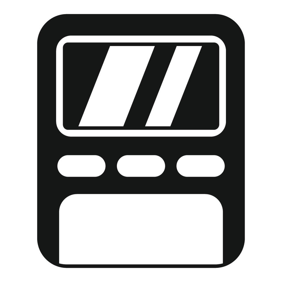 Electronic device showing bar graph with buttons below icon vector