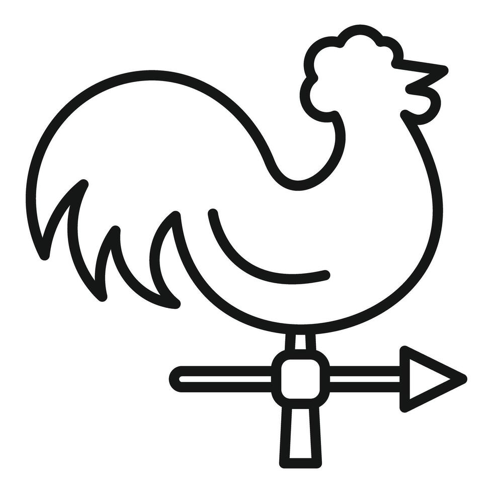 Rooster weather vane showing wind direction icon vector