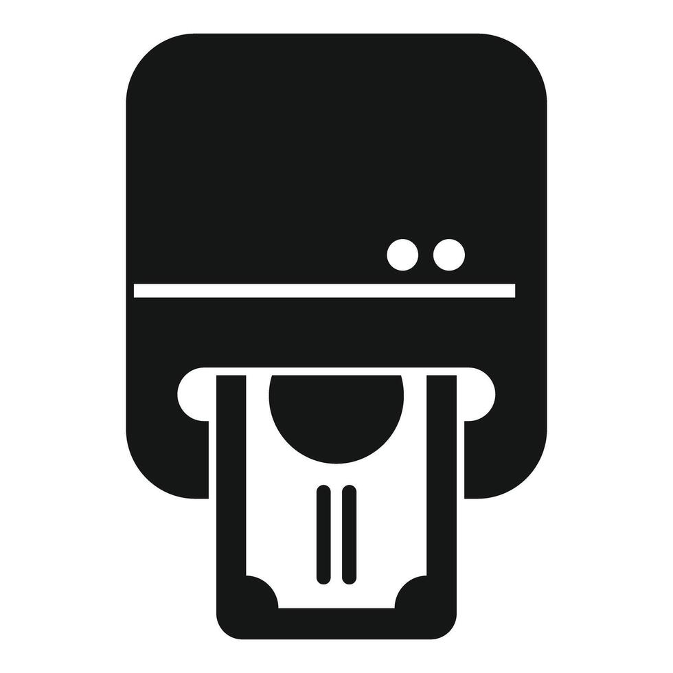 Atm cash machine accepting banknote icon vector