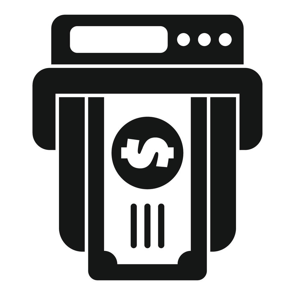 Atm cash machine dispensing banknotes icon vector