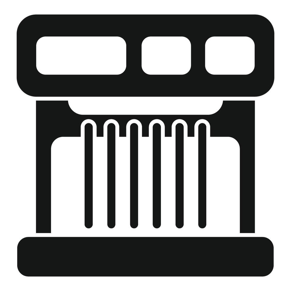 Professional 3d printer printing new object icon vector