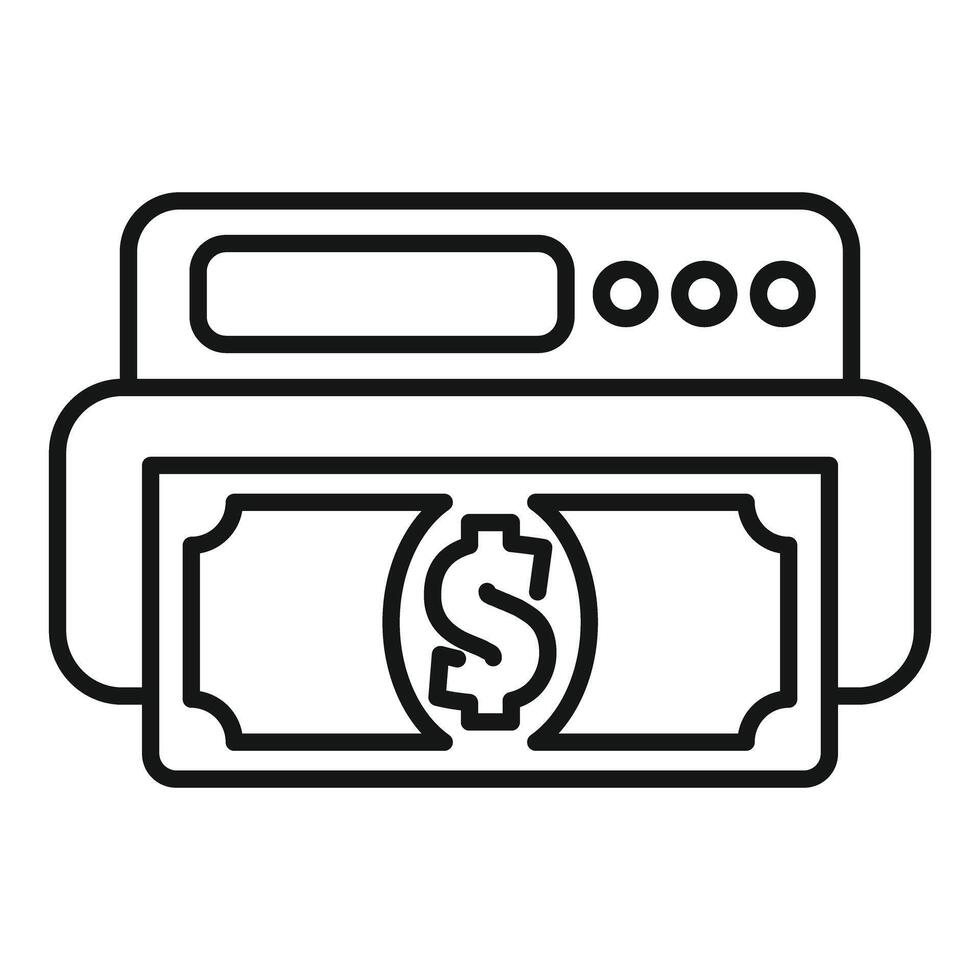 Atm distributing banknote with dollar sign, banking and finance concept vector