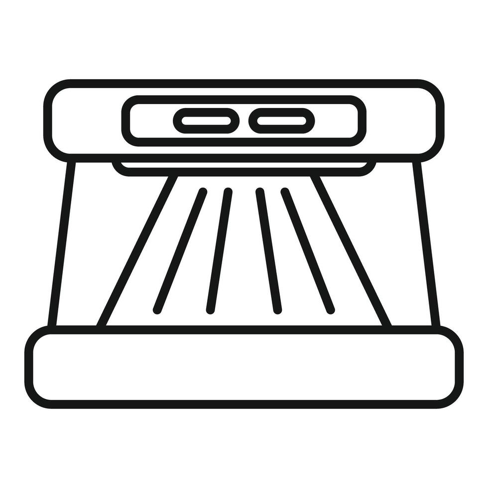 Solarium lamp emitting ultraviolet rays icon vector