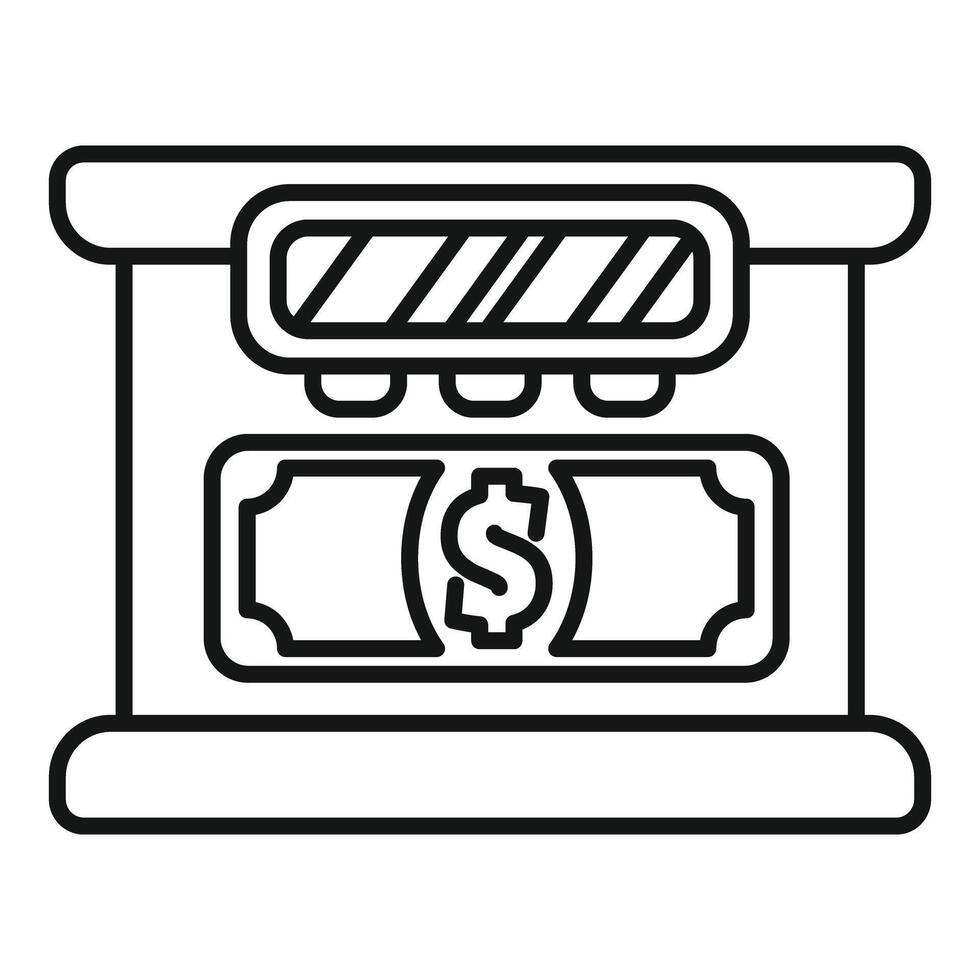 Atm cash machine accepting money bill icon vector
