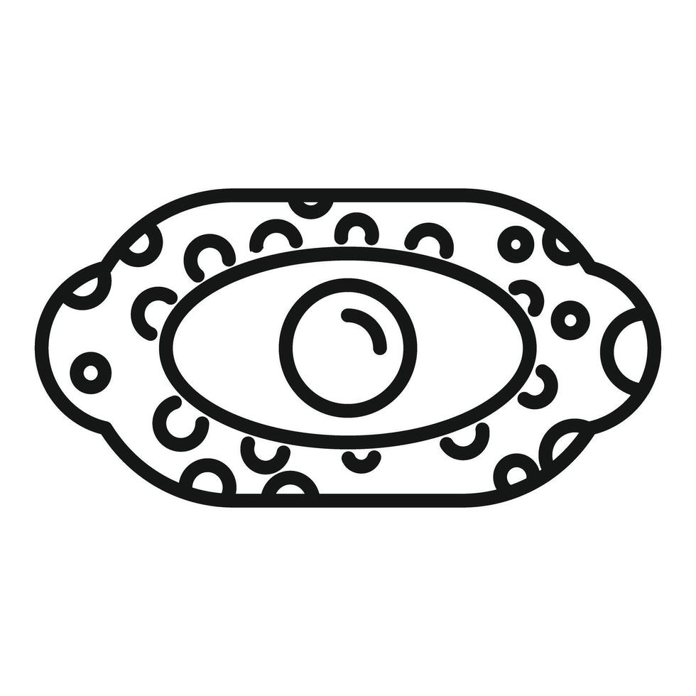 Microscope bacterium showing cell membrane and nucleus vector