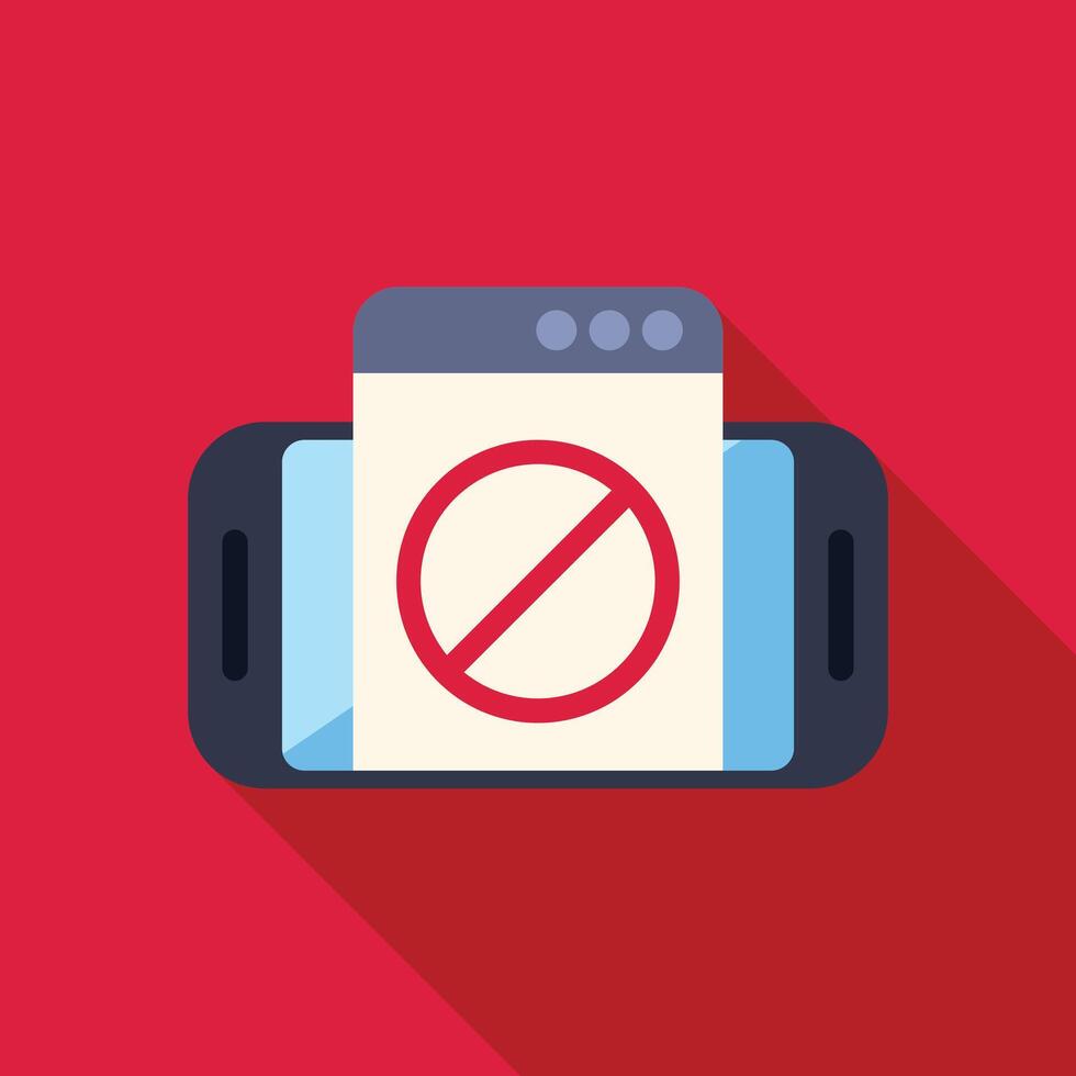 Smartphone showing website with error symbol on screen for application or network problem vector