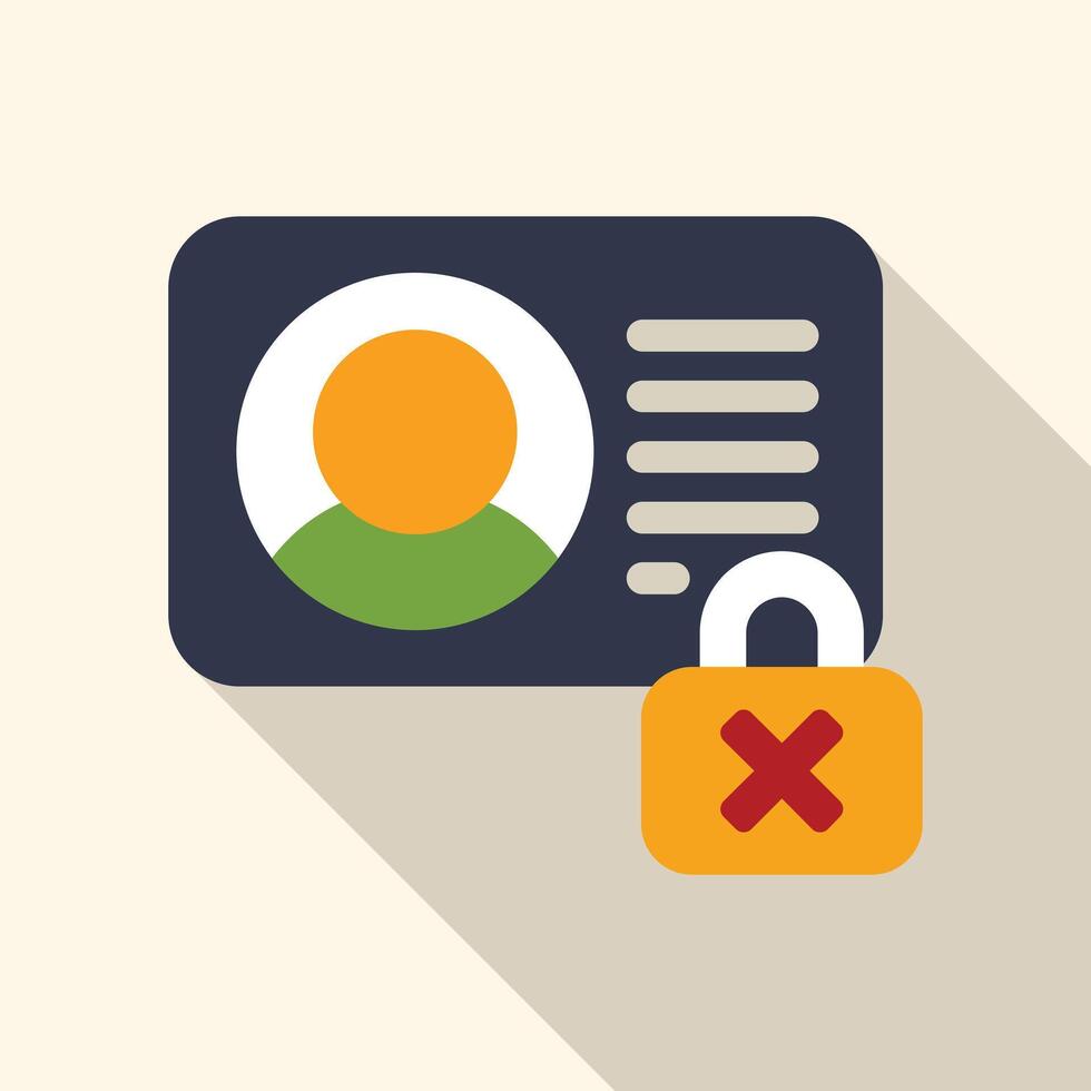 Online identity protection showing user account being locked vector