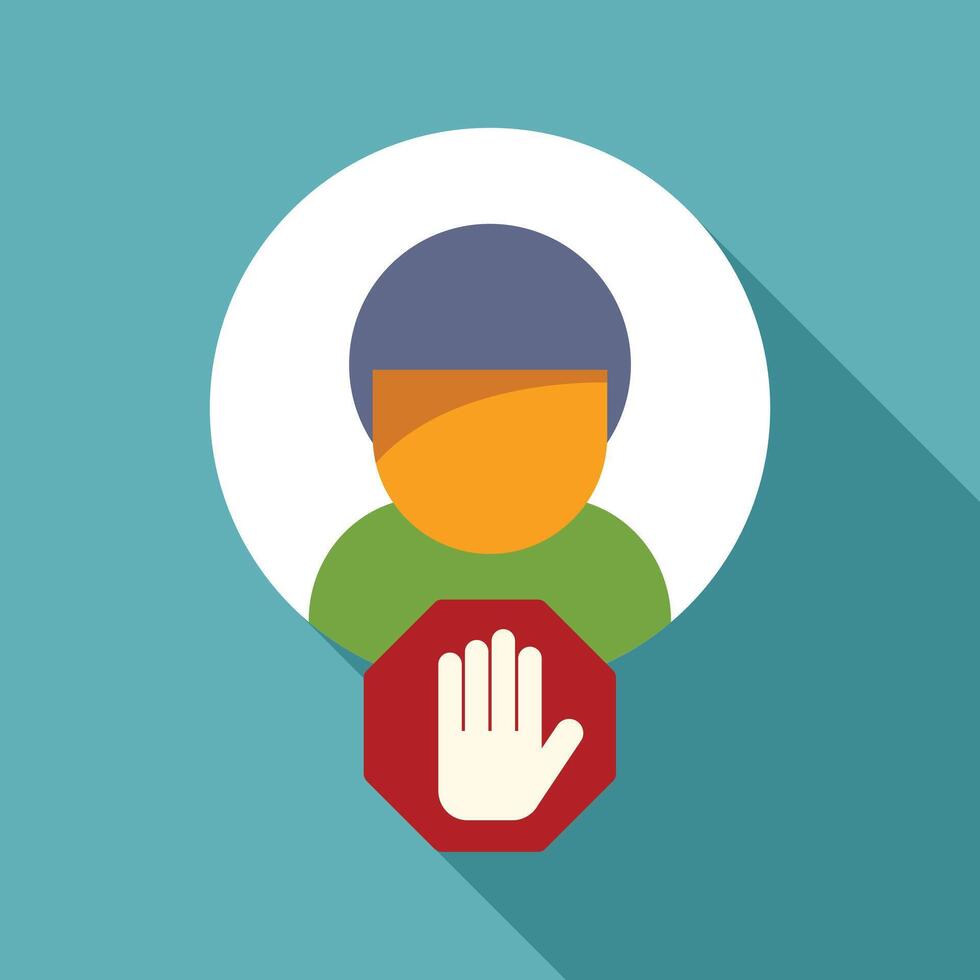 Person holding stop sign showing rejection and refusal vector