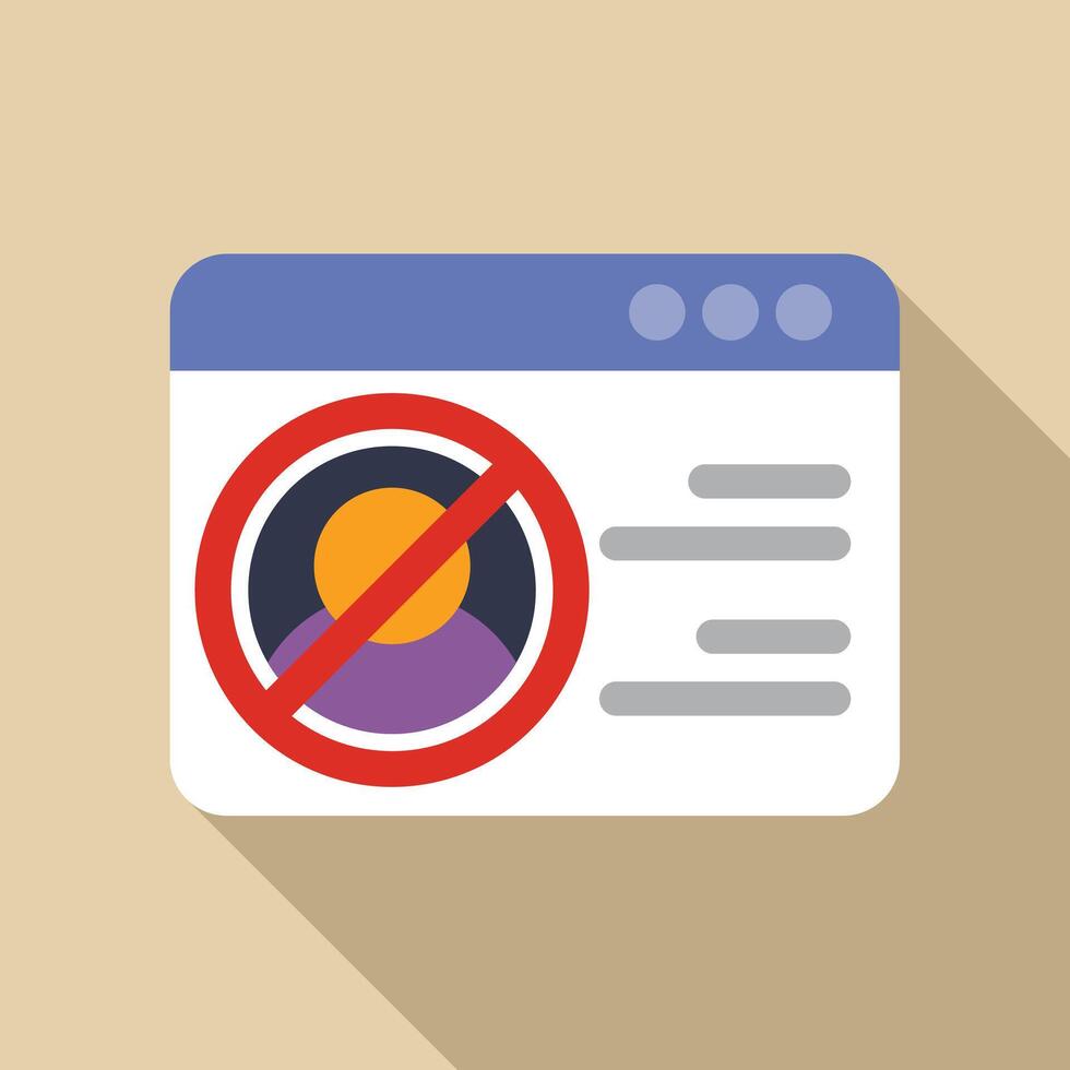 Website showing user account blocked from accessing online service vector