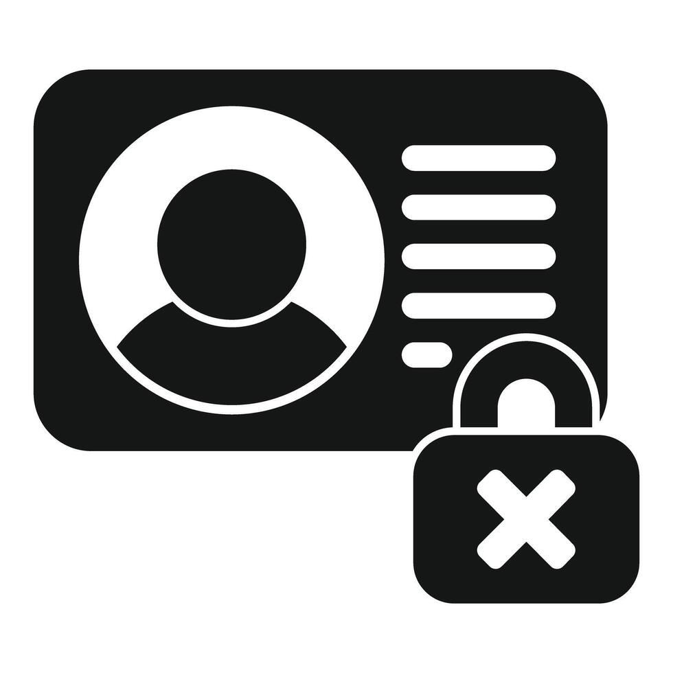 Access denied with padlock icon showing user account is blocked vector