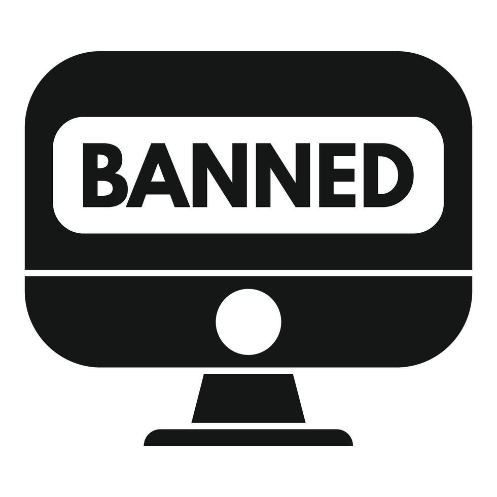 Banned sign showing censorship of website or user vector