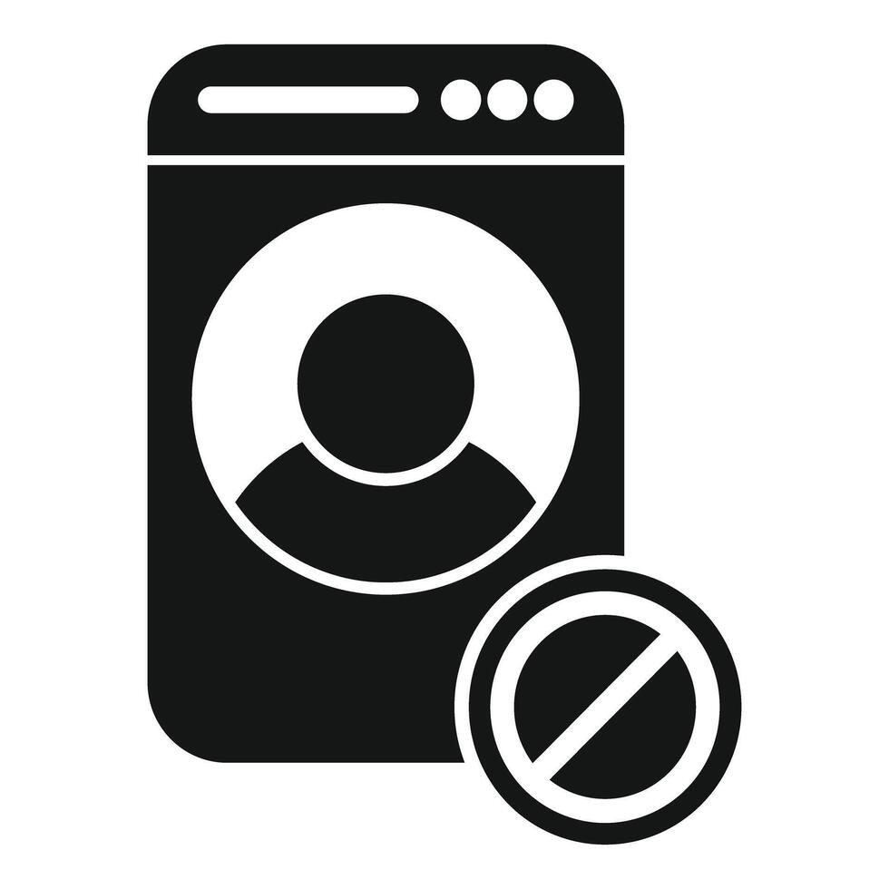 Blocked user account icon showing access denied vector