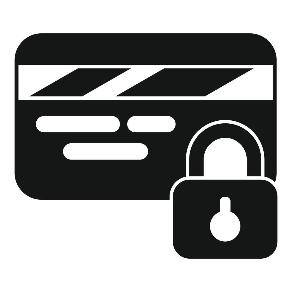 Secure credit card payment system with locked padlock icon vector