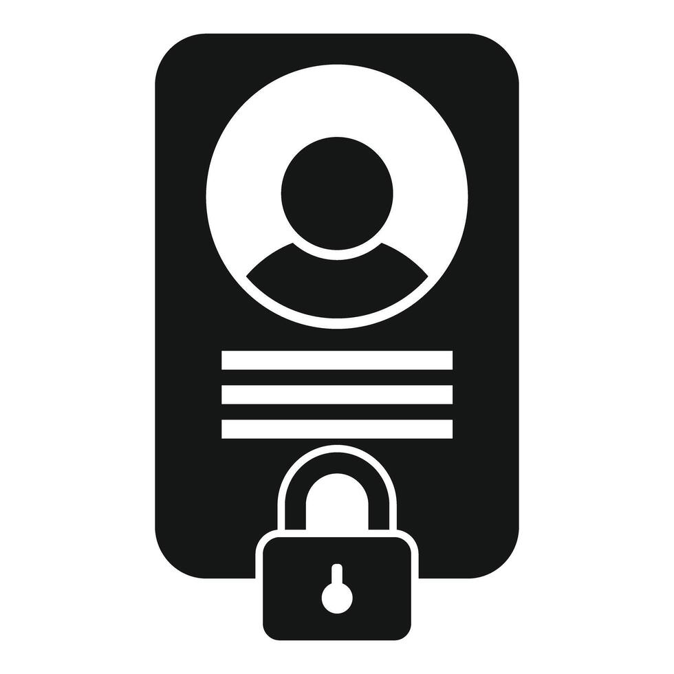 Padlock securing personal information on digital id card vector