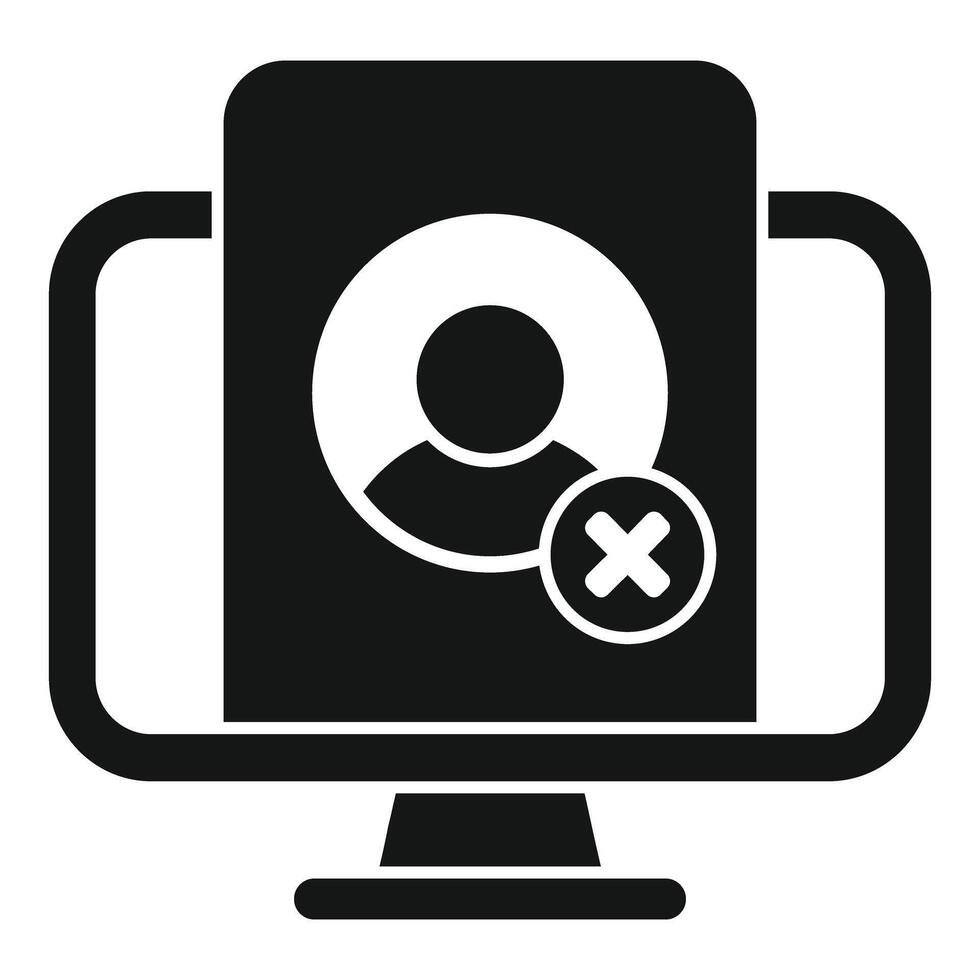 Computer showing user account being deleted vector