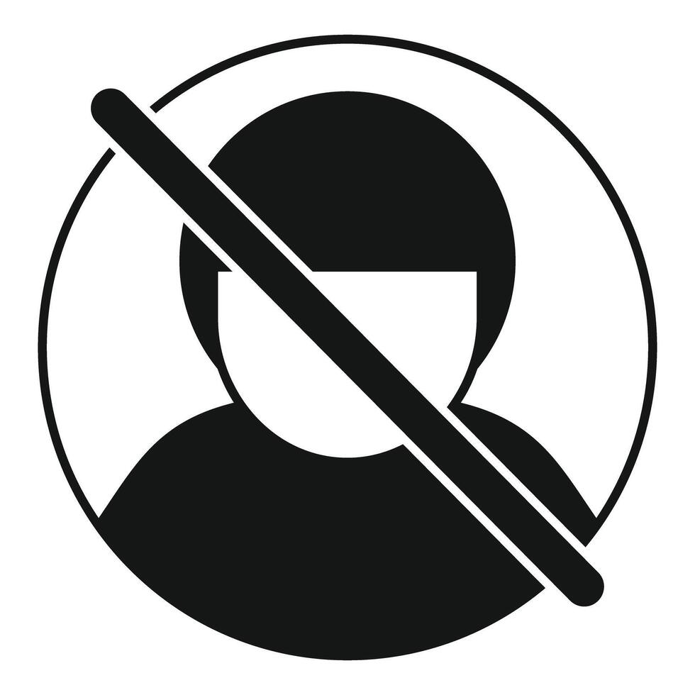 Black silhouette banning a user from internet forum vector