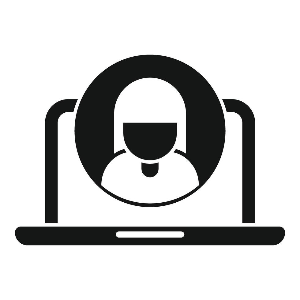 Online doctor consulting patient using laptop webcam vector