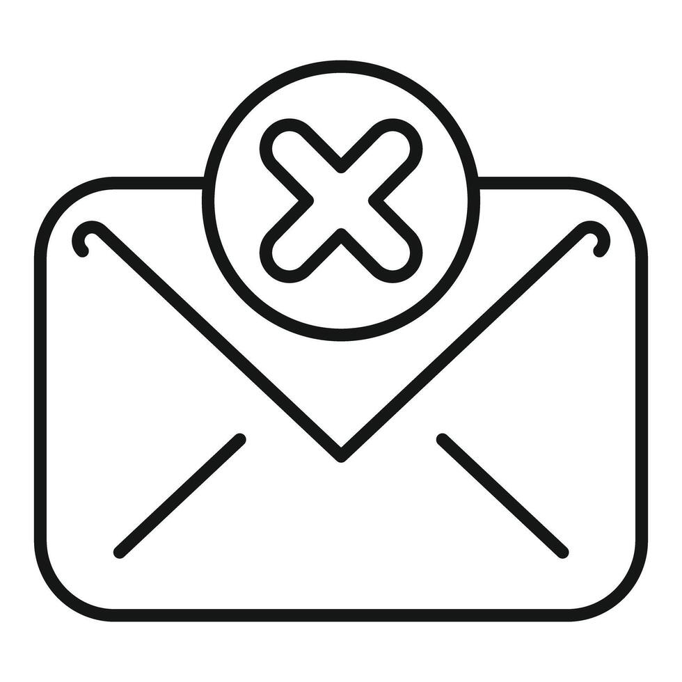 Mail envelope with cross mark showing email cancellation icon vector