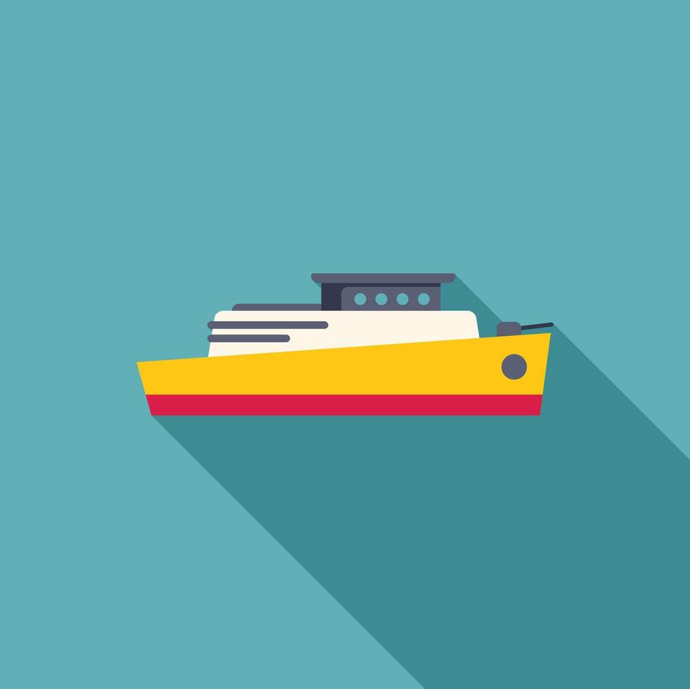 Yellow passenger ferry boat sailing on the sea vector