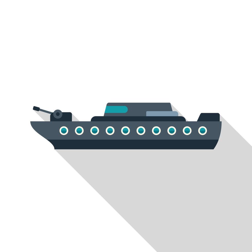 Long passenger boat is floating on the water vector