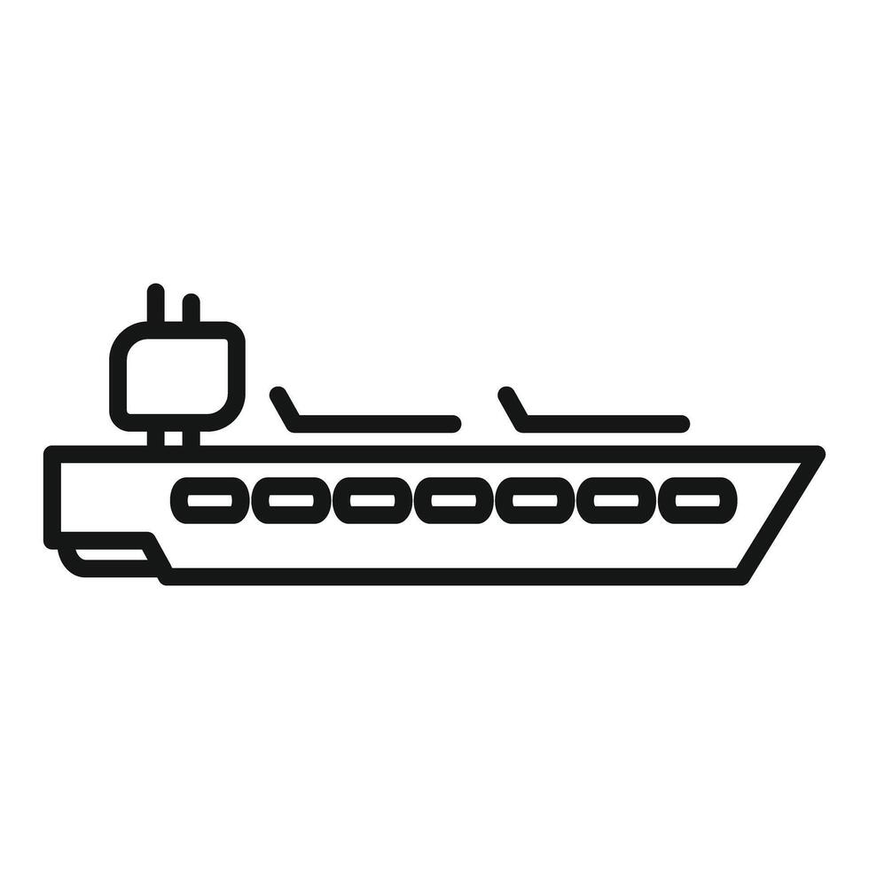 Big container ship delivering cargo across ocean vector
