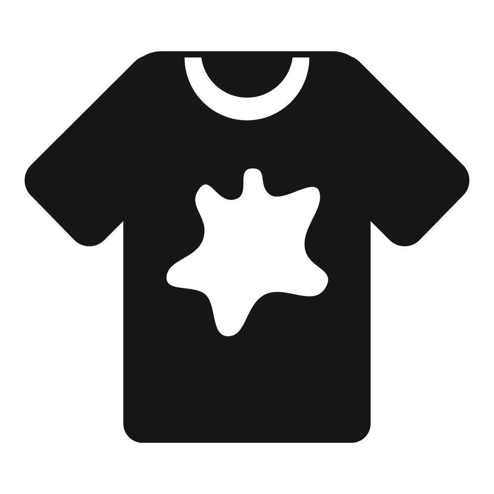 Black t shirt with a stain showing concept of laundry vector