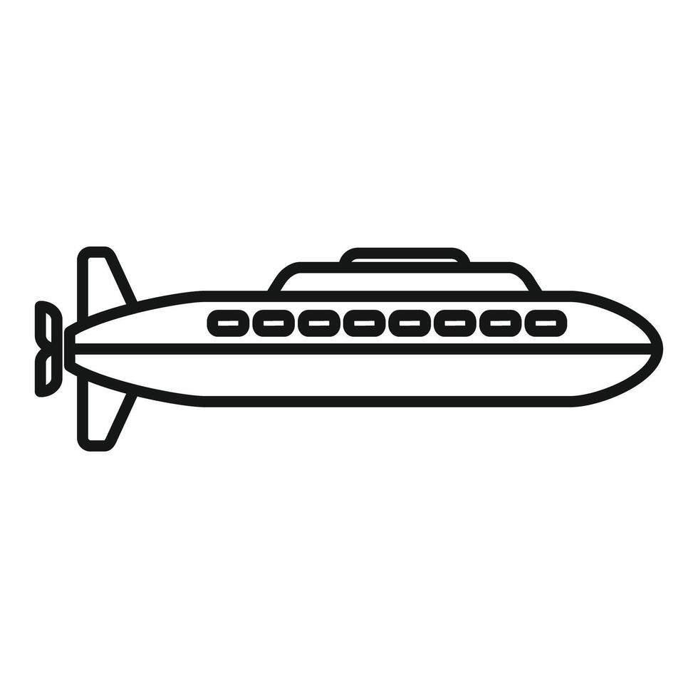 Large atomic submarine patrolling ocean surface vector