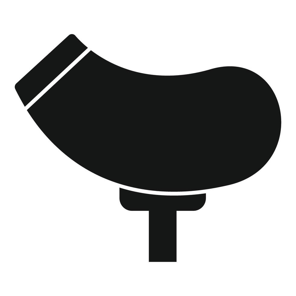Black glyph style icon of a spot light facing up vector