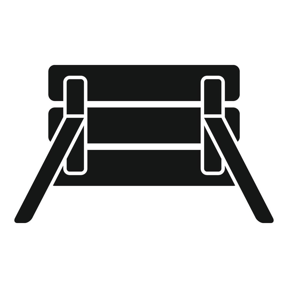 Folding stool being folded for storage icon simple style vector