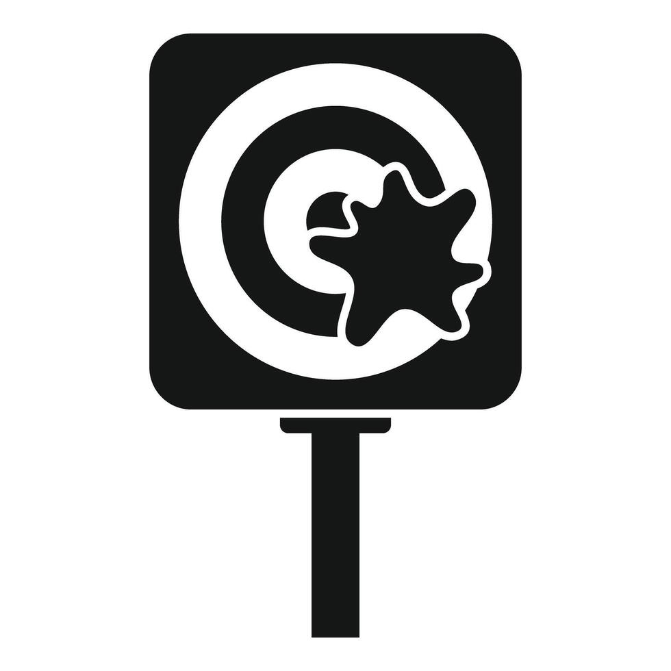 Paintball target with paint splatter icon simple style vector
