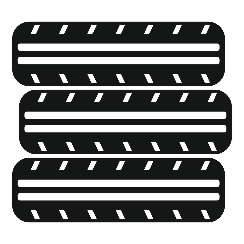 Stack of three tires for transportation and automotive industry vector