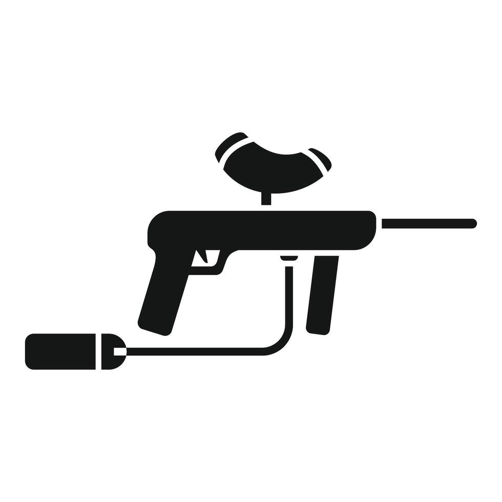 Paintball gun with compressed air tank for shooting game vector