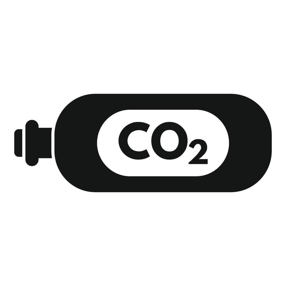 Co2 gas cylinder icon representing carbon dioxide emissions vector